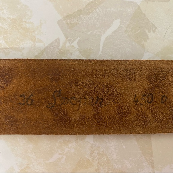 Leather Belt Brown Mexican Sz 36 - Picture 5 of 9